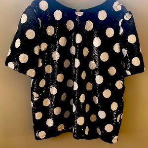 Maison Jules Black & White Sequin Top